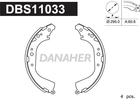 Danaher DBS11033 - Комплект тормозных колодок, барабанные autosila-amz.com