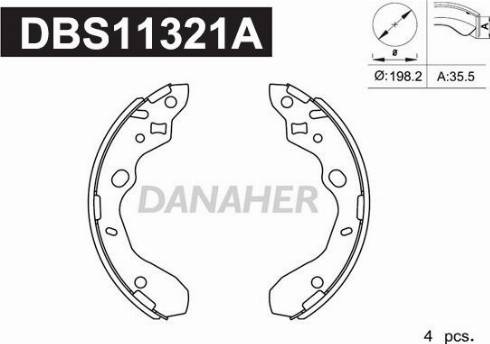 Danaher DBS11321A - Комплект тормозных колодок, барабанные autosila-amz.com