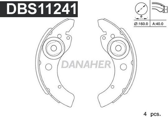 Danaher DBS11241 - Комплект тормозных колодок, барабанные autosila-amz.com