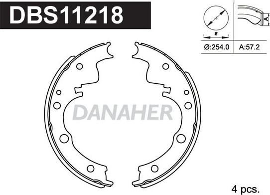 Danaher DBS11218 - Комплект тормозных колодок, барабанные autosila-amz.com