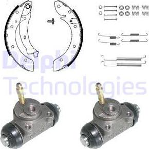 Delphi KP946 - Комплект тормозных колодок, барабанные autosila-amz.com