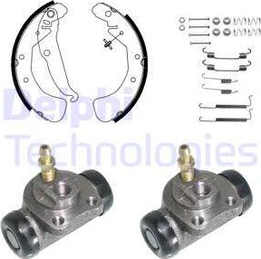 Delphi KP942 - Комплект тормозных колодок, барабанные autosila-amz.com