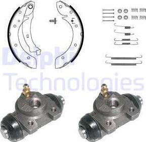 Delphi KP908 - Комплект тормозных колодок, барабанные autosila-amz.com
