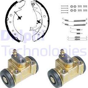 Delphi KP902 - Комплект тормозных колодок, барабанные autosila-amz.com