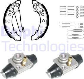 Delphi KP1054 - Комплект тормозных колодок, барабанные autosila-amz.com