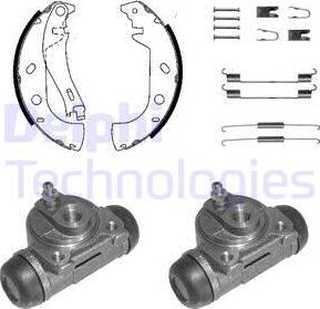 Delphi 1056 - Комплект тормозных колодок, барабанные autosila-amz.com