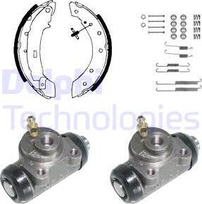 Delphi KP1064 - Комплект тормозных колодок, барабанные autosila-amz.com