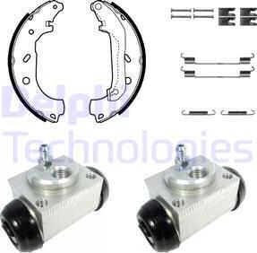 Delphi KP1084 - Комплект тормозных колодок, барабанные autosila-amz.com