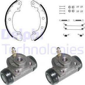 Delphi KP894 - Комплект тормозных колодок, барабанные autosila-amz.com