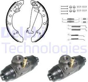 Delphi 850 - Комплект тормозных колодок, барабанные autosila-amz.com