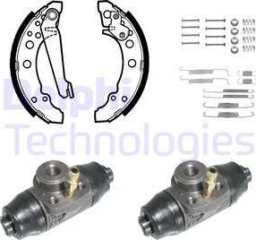 Delphi KP791 - Комплект тормозных колодок, барабанные autosila-amz.com