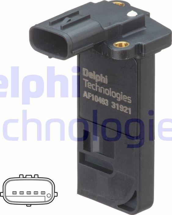 Delphi AF10493-12B1 - Датчик потока, массы воздуха autosila-amz.com