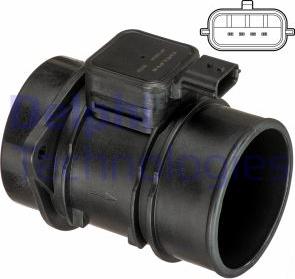 Delphi AF10634-12B1 - Air flowmeter (4 pin, module) fits: DACIA DOKKER, DOKKER EXPRESS/MINIVAN, DUSTER, DUSTER/SUV, LODGY, autosila-amz.com