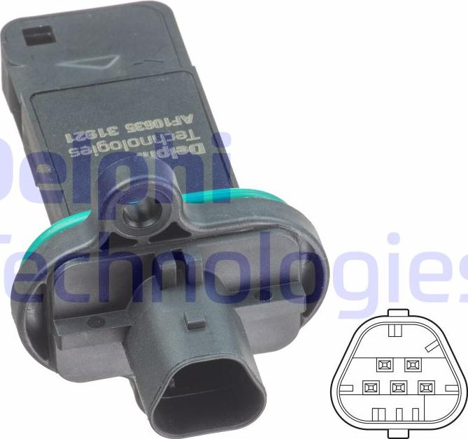 Delphi AF10635-12B1 - Датчик потока, массы воздуха autosila-amz.com