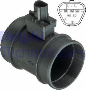 Delphi AF10398-12B1 - Датчик потока, массы воздуха autosila-amz.com