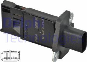 Delphi AF10255-12B1 - Датчик потока, массы воздуха autosila-amz.com