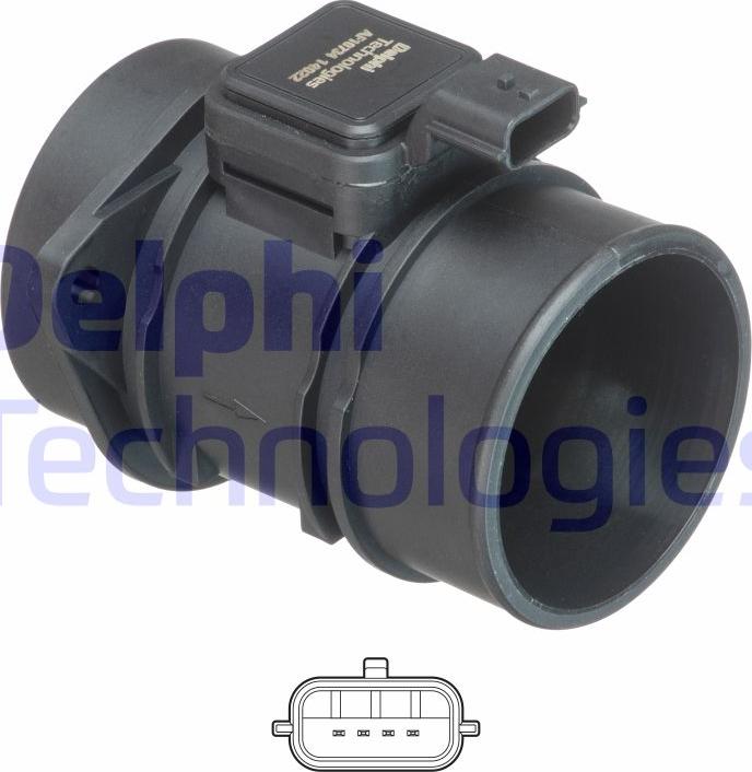 Delphi AF10734-12B1 - Датчик потока, массы воздуха autosila-amz.com