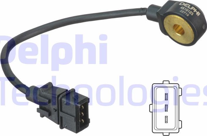 Delphi AS10185 - Датчик детонации autosila-amz.com