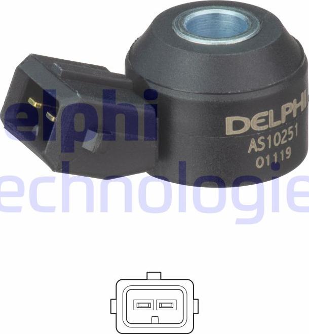 Delphi AS10251 - Датчик детонации autosila-amz.com