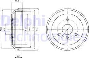 Delphi BF465 - Тормозной барабан autosila-amz.com