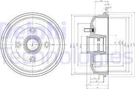 Delphi BF468 - Тормозной барабан autosila-amz.com