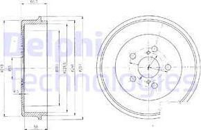 Delphi BF405 - Тормозной барабан autosila-amz.com