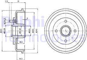 Delphi BF402 - Тормозной барабан autosila-amz.com