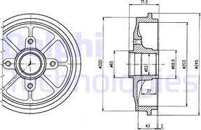 Delphi BF484 - Тормозной барабан autosila-amz.com