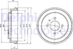 Delphi BF485 - Тормозной барабан autosila-amz.com