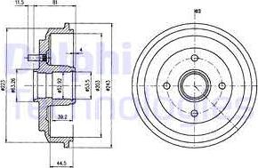 Delphi BF487 - Тормозной барабан autosila-amz.com