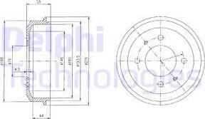 Delphi BF435 - Тормозной барабан autosila-amz.com