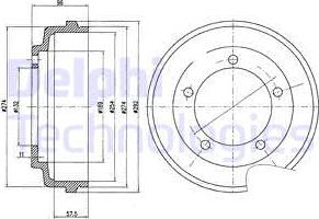 Delphi BF479 - Тормозной барабан autosila-amz.com