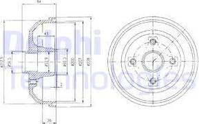 Delphi BF471 - Тормозной барабан autosila-amz.com