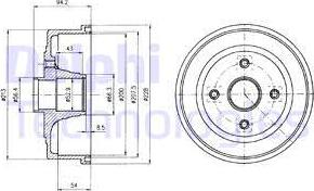 Delphi BF472 - Тормозной барабан autosila-amz.com