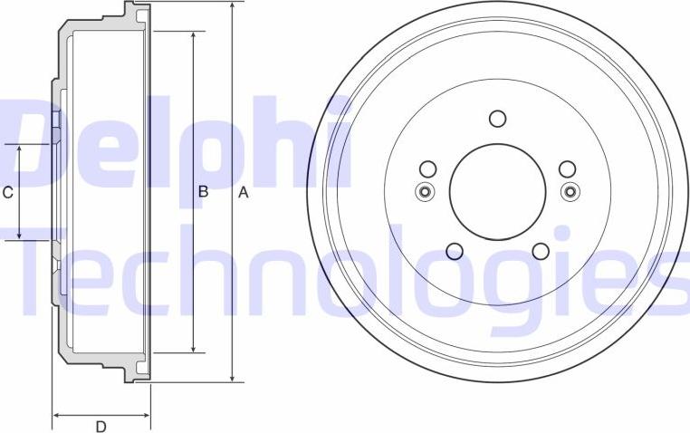 Delphi BF599 - Тормозной барабан autosila-amz.com