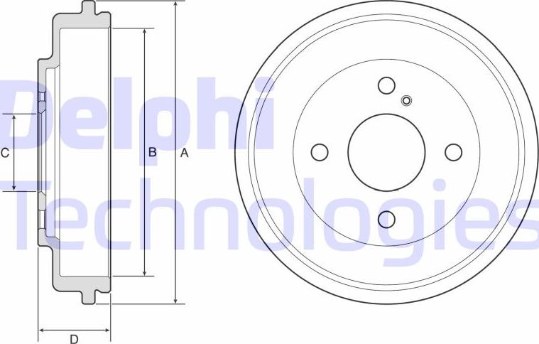 Delphi BF591 - Тормозной барабан autosila-amz.com