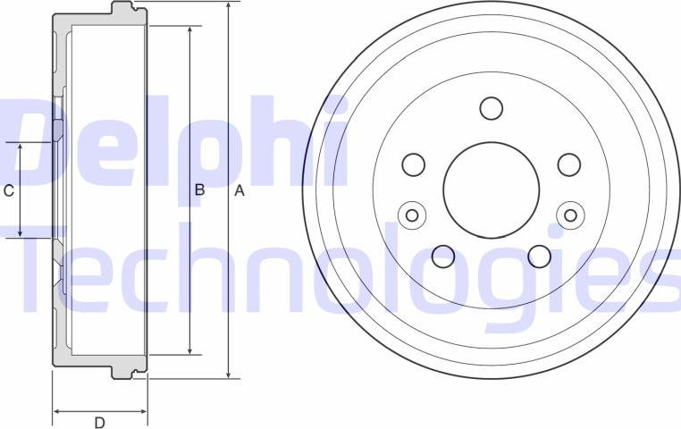 Delphi BF597 - Тормозной барабан autosila-amz.com