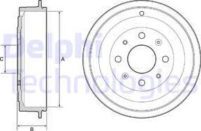 Delphi BF541 - Тормозной барабан autosila-amz.com