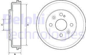 Delphi BF542 - Тормозной барабан autosila-amz.com