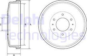 Delphi BF559 - Тормозной барабан autosila-amz.com