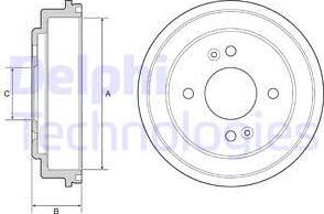 Delphi BF550 - Тормозной барабан autosila-amz.com