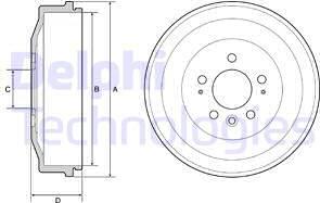 Delphi BF558 - Тормозной барабан autosila-amz.com