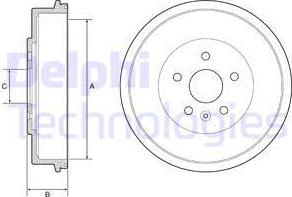 Delphi BF553 - Тормозной барабан autosila-amz.com