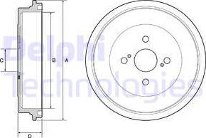 Delphi BF560 - Тормозной барабан autosila-amz.com