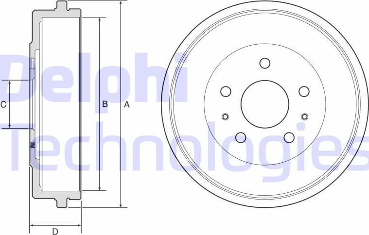 Delphi bf568 - Тормозной барабан autosila-amz.com