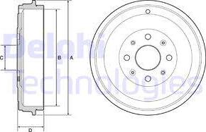 Delphi BF503 - Тормозной барабан autosila-amz.com