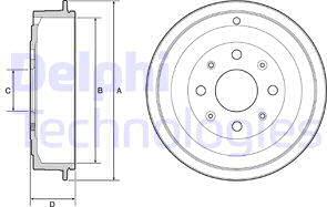 Delphi BF502 - Тормозной барабан autosila-amz.com