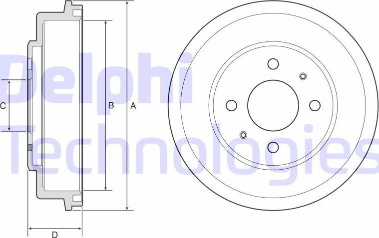 Delphi BF582 - Тормозной барабан autosila-amz.com