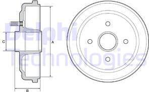 Delphi BF535 - Тормозной барабан autosila-amz.com