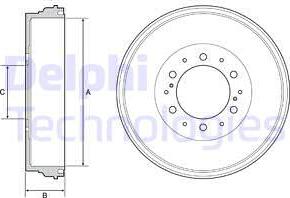 Delphi BF537 - Тормозной барабан autosila-amz.com